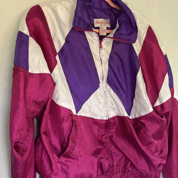 Vintage 80s Rhoda Lynne Windbreaker Jacket L - Picture 5 of 10
